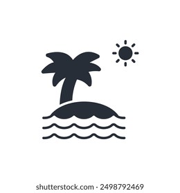 island icon. vector.Editable stroke.linear style sign for use web design,logo.Symbol illustration.