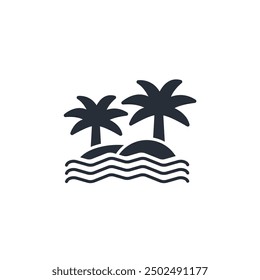 Island icon. vector.Editable stroke.linear style sign for use web design,logo.Symbol illustration.