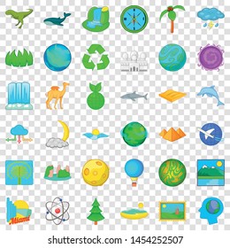 Island icons set. Cartoon style of 36 island vector icons for web for any design