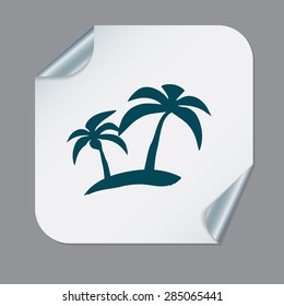 island icons. symbol of the island with palm trees. icon holiday