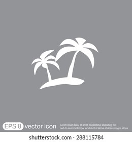 island icons. symbol of the island with palm trees. icon holiday
