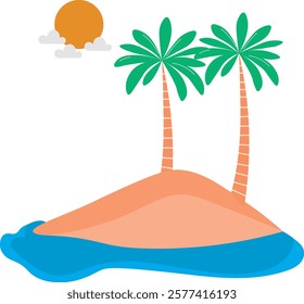 Island illustration, clipart, cartoon, for backgrounds and designers