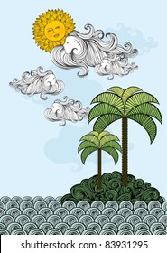 island illustration/vector