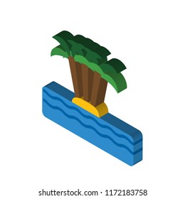 Island isometric left top view 3D icon