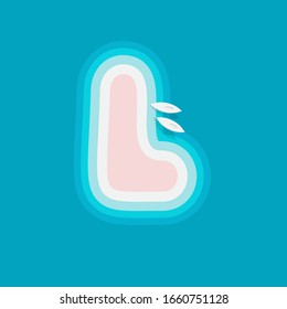 Island L letter, travel logo template summer alphabet vector typography design