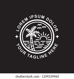 island line art logo design, vector icon