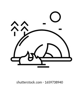 Island line icon, concept sign, outline vector illustration, linear symbol.