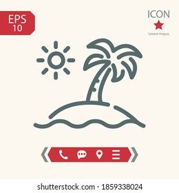Island line icon, outline vector illustration.