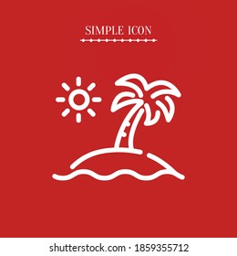 Island line icon, outline vector illustration.