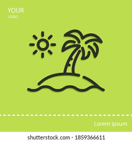 Island line icon, outline vector illustration.