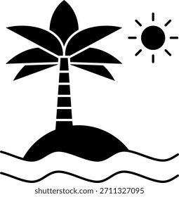 Diseño de icono de Vector de línea de isla