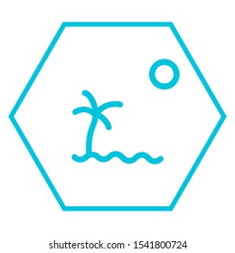 Island linear icon concept. Island line vector sign, symbol, illustration.