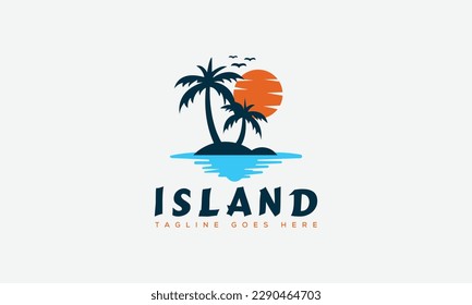 Vorlage für Vektorgrafik-Branding-Element für das Logo der Insel.