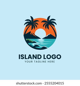 Island Logo Design Vector Image