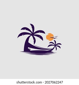 plantilla de vector de diseño de logotipo de isla