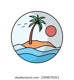 Island logo simple illustration vector