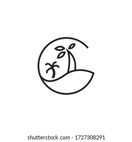 Island logo template vector icon design