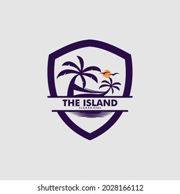Diseño de icono vectorial de la plantilla del logotipo de la isla