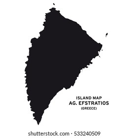 Island map of Ag Efstratios (Greece)