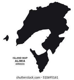 Island map of Alimia (Greece)