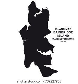 Vektor Stok Island Map Bainbridge Islandwashington State Usa Tanpa   Island Map Bainbridge Islandwashington State 260nw 739227955 