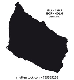 Island Map Of Bornholm, Denmark