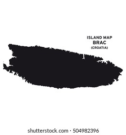 Island map of Brac (Croatia)