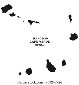 Island map of Cape Verde, Africa vector