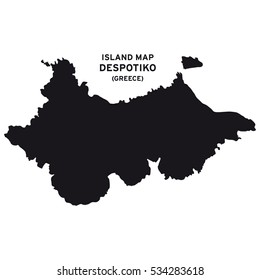 Island map of Despotiko (Greece)