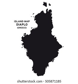 Island map of Diaplo (Greece)