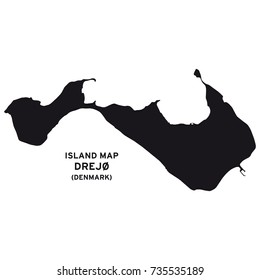 Island Map Drejo Denmark Stock Vector (Royalty Free) 735535189 ...