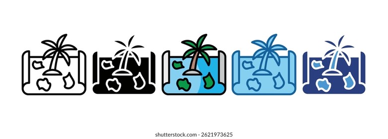 Island Map Icon Element For Design