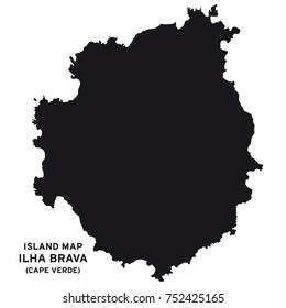 Island map of Ilha Brava, Cape Verde