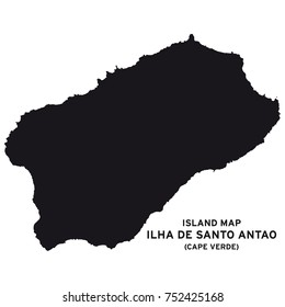 Island map of Ilha de Santo Antao, Cape Verde