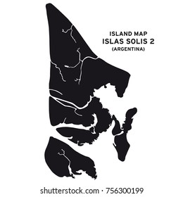 Island map of Islas Solis 2, Argentina, South America