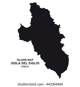 Island map of Isola del Giglio (Italy)