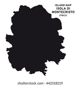 Island map of Isola di Montecristo (Italy)