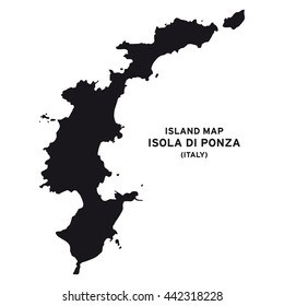 Island map of Isola di ponza (Italy)