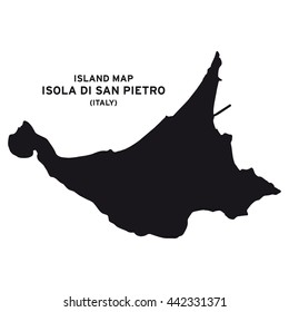 Island map of Isola di San Pietro (Italy)
