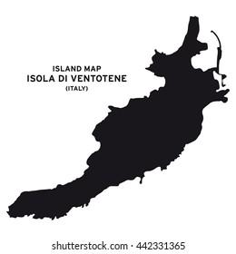 Island map of Isola di ventotene (Italy)