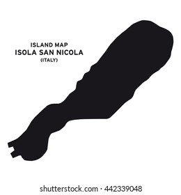 Island map of Isola San Nicola (Italy)