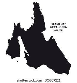 Island map of Kefalonia (Greece)