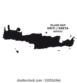 Island map of Kreta (Greece)
