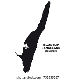 Island Map Of Langeland, Denmark