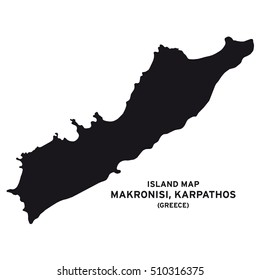 Island map of Makronisi (Greece)