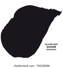 Island map of Mando, Denmark