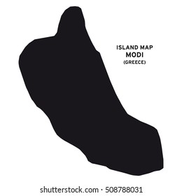 Island map of Modi (Greece)