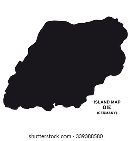 Island map of Oie (Germany)