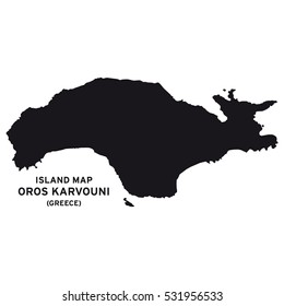 Island map of Oros Karvouni (Greece)