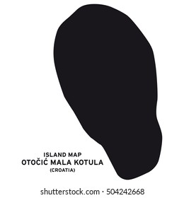 Island map of Otocic Mala Kotula (Croatia)